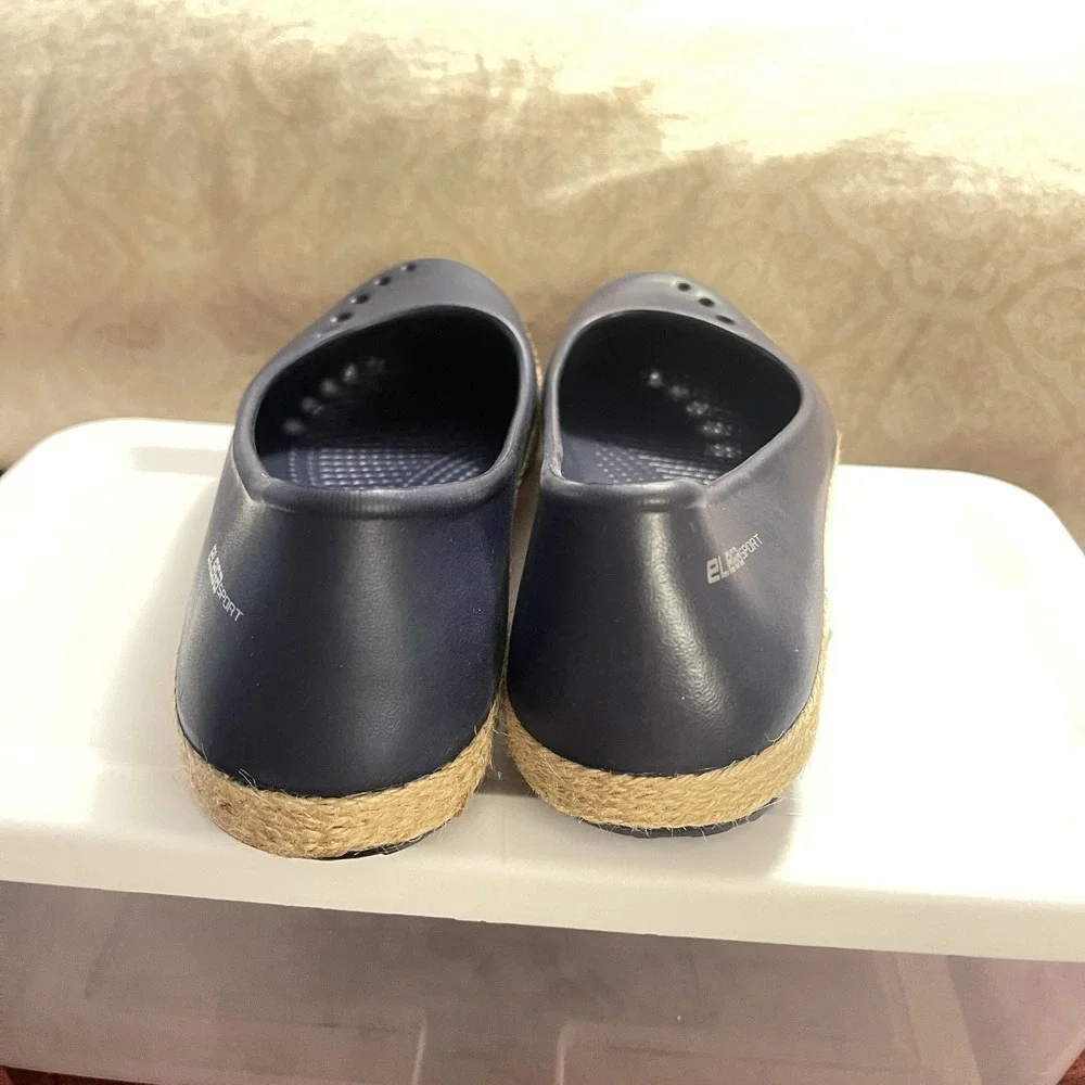 ELEGA SPORT Shoes Womens‎ Size 8 Navy Blue Flats Espadrille Jelly EVA SV-014